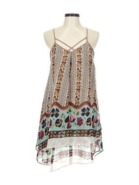 ALTAR’D STATE ~ Multicolor Patterned Adjustable Spaghetti Strap Layered Dress